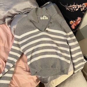 Gray Striped Sweater